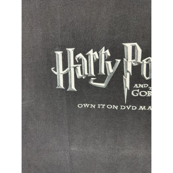 Vintage Y2K Harry Potter And The Goblet Of Fire Movie Book Promo Black Faded Tee - Picture 5 of 7